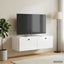 Væghængt TV-skab 98 x 41 x 30 cm Hvid højglans Konstrueret træ