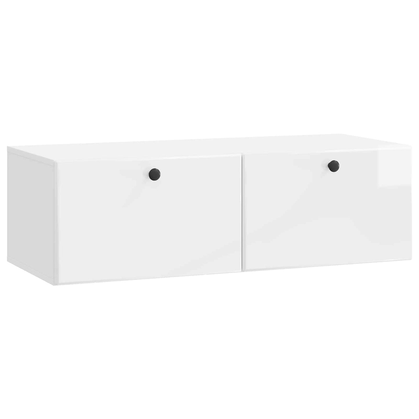 Væghængt TV-skab 98 x 41 x 30 cm Hvid højglans Konstrueret træ