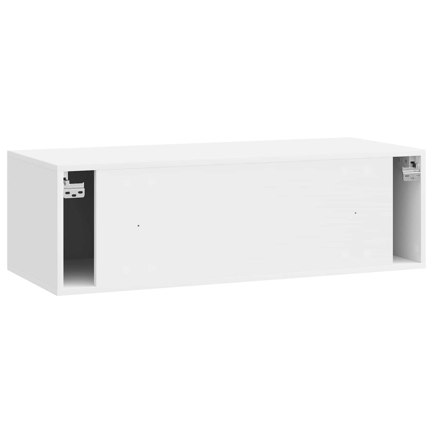 Væghængt TV-skab 98 x 41 x 30 cm Hvid højglans Konstrueret træ