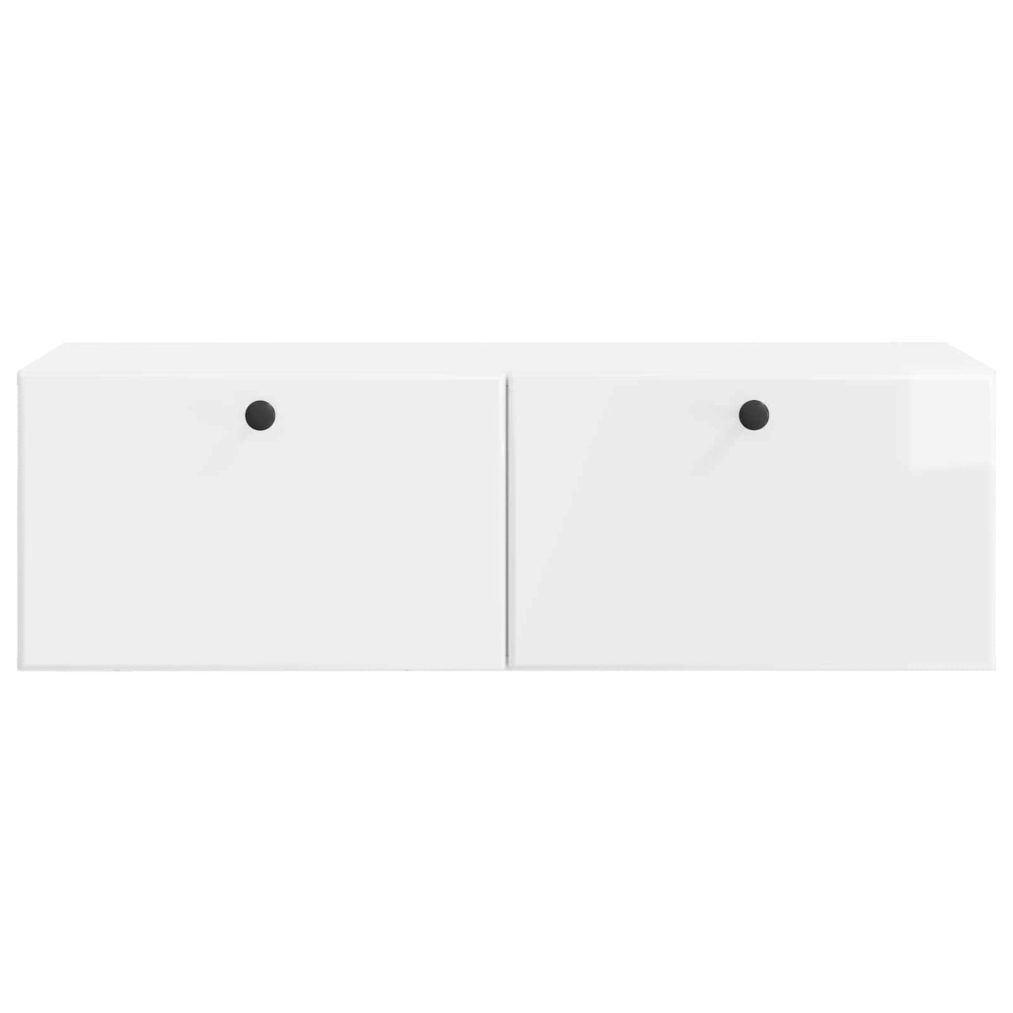 Væghængt TV-skab 98 x 41 x 30 cm Hvid højglans Konstrueret træ