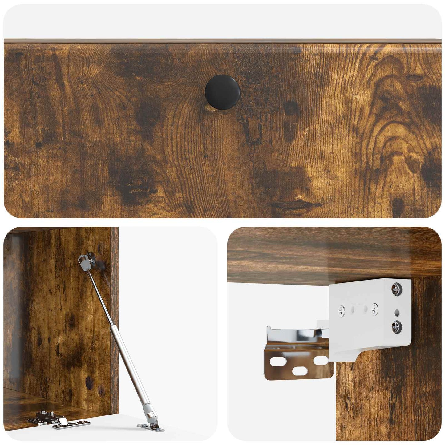 Væghængt TV-skab 98 x 41 x 30 cm Røget eg Konstrueret træ