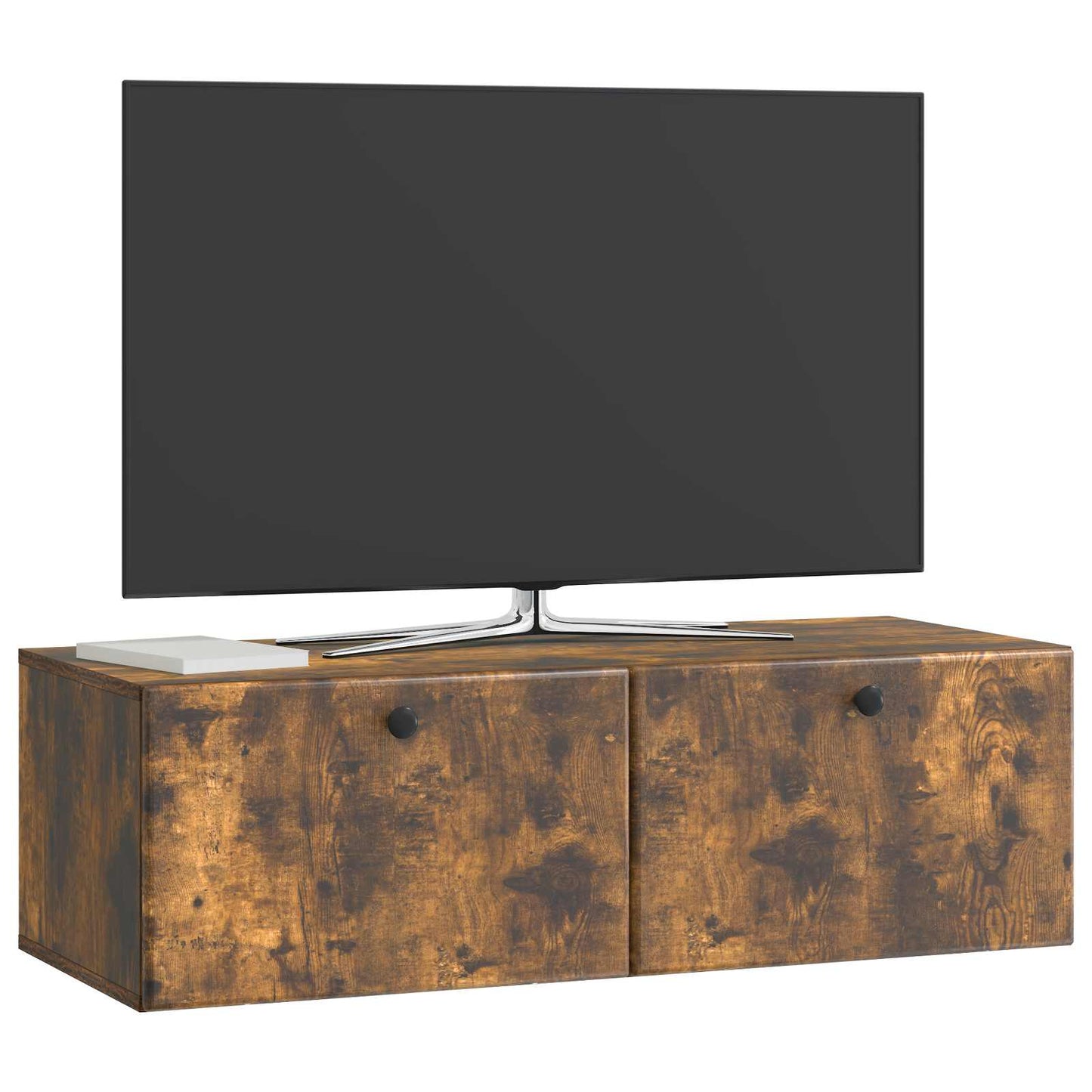 Væghængt TV-skab 98 x 41 x 30 cm Røget eg Konstrueret træ