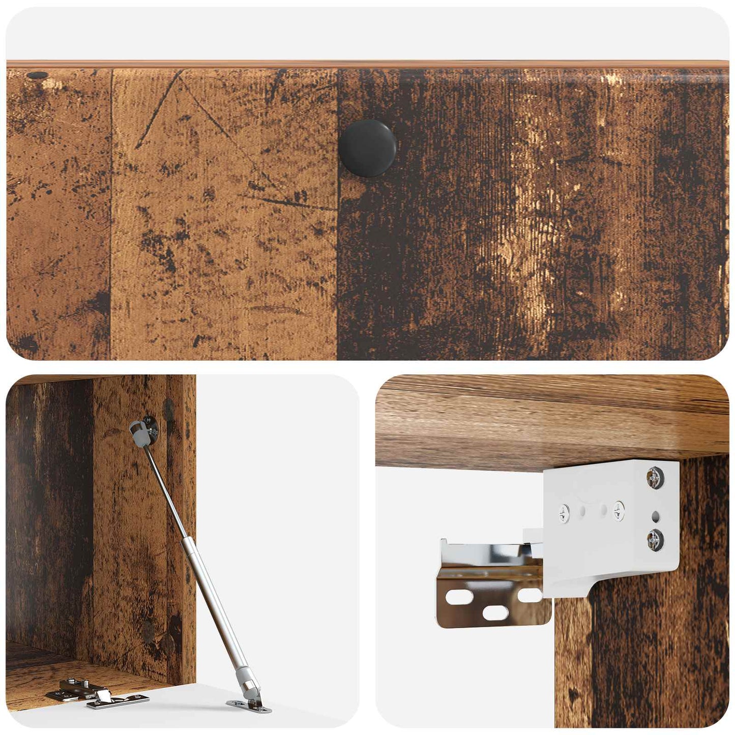 Væghængt TV-skab 98 x 41 x 30 cm Gammelt træ Konstrueret træ