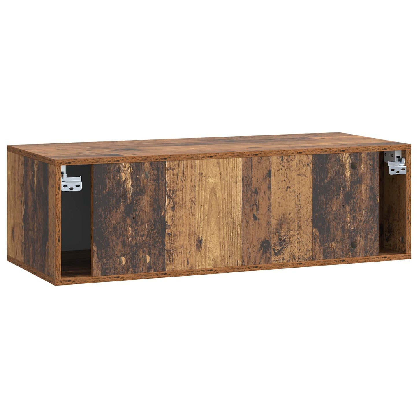 Væghængt TV-skab 98 x 41 x 30 cm Gammelt træ Konstrueret træ