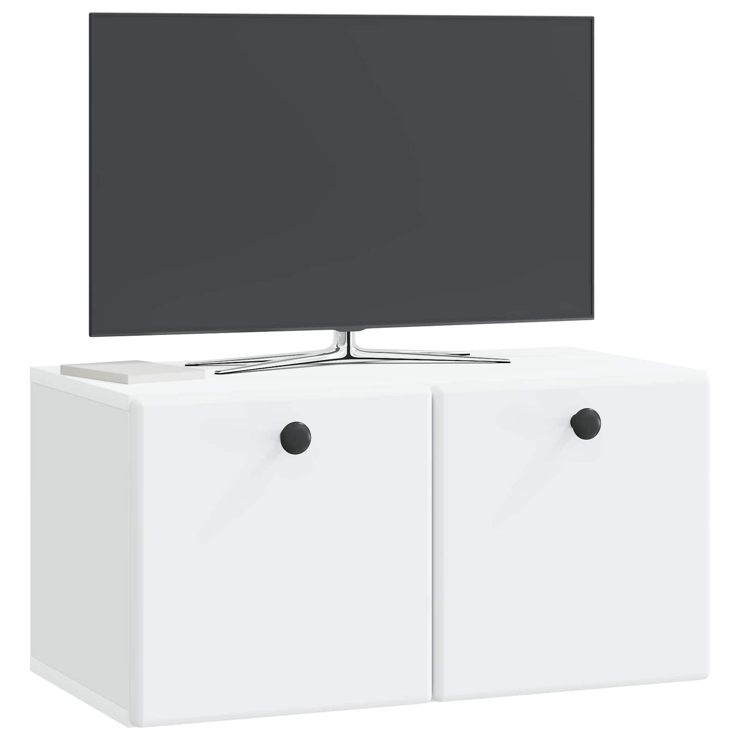 Væghængt TV-skab 59,5 x 31 x 30 cm Hvid Konstrueret træ