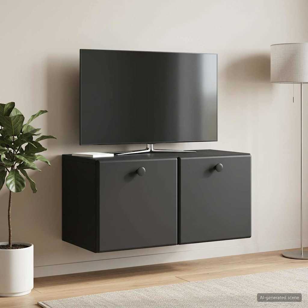 Væghængt TV-skab 59,5 x 31 x 30 cm Sort Konstrueret træ