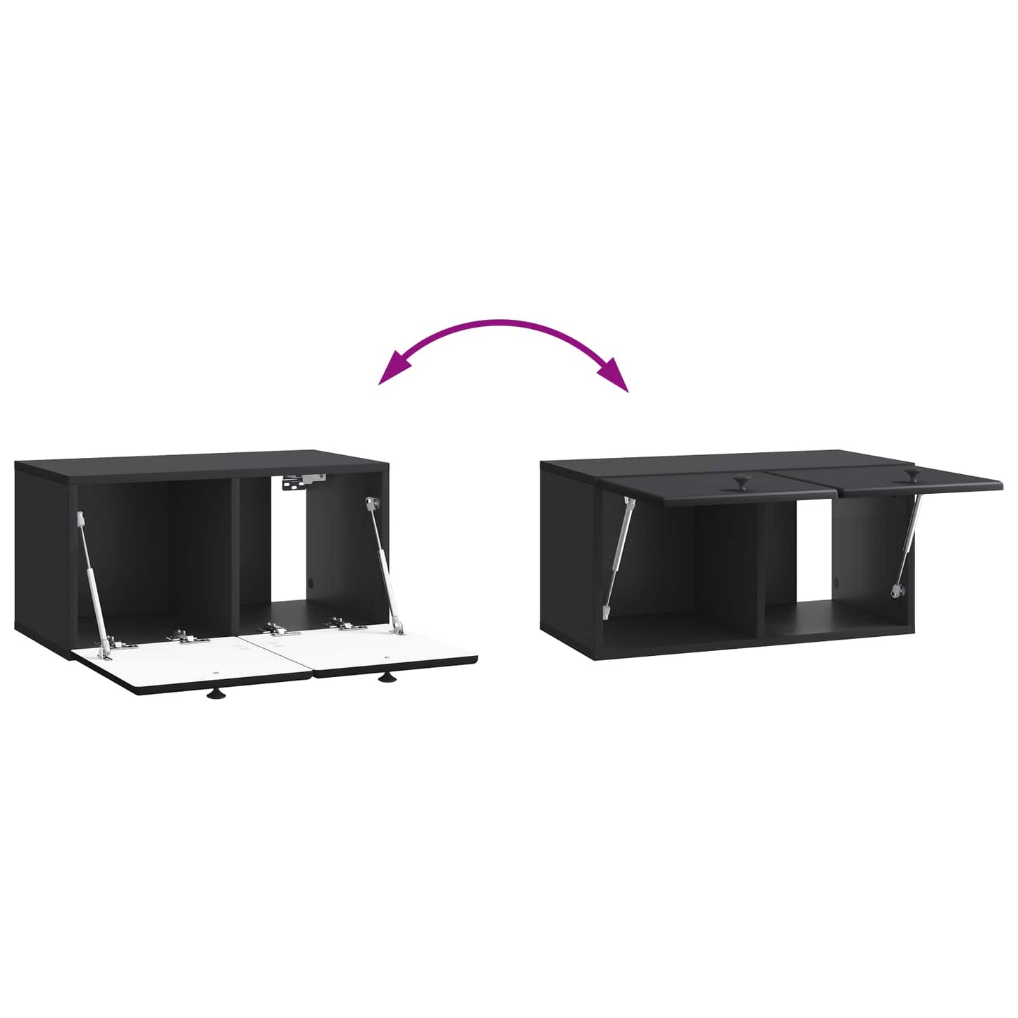 Væghængt TV-skab 59,5 x 31 x 30 cm Sort Konstrueret træ