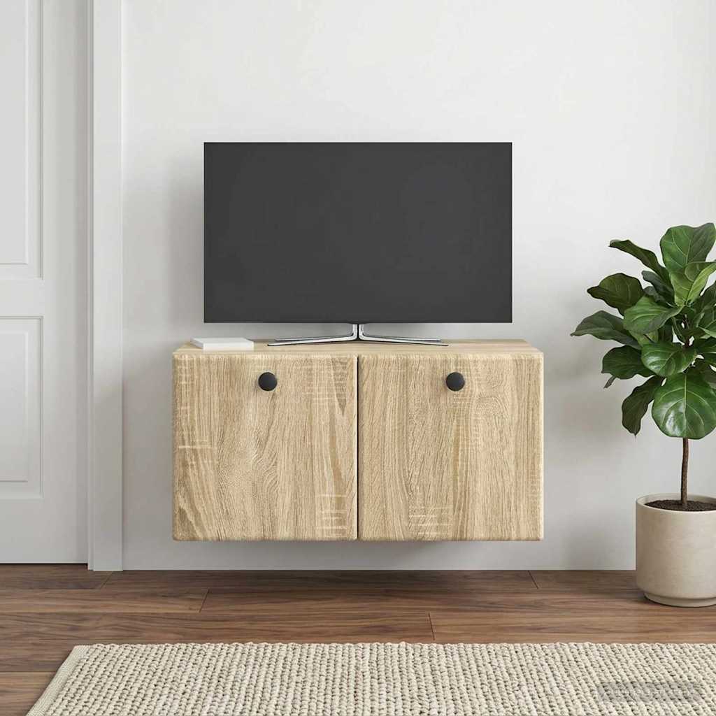 Væghængt TV-skab 59,5 x 31 x 30 cm Sonoma-eg Konstrueret træ