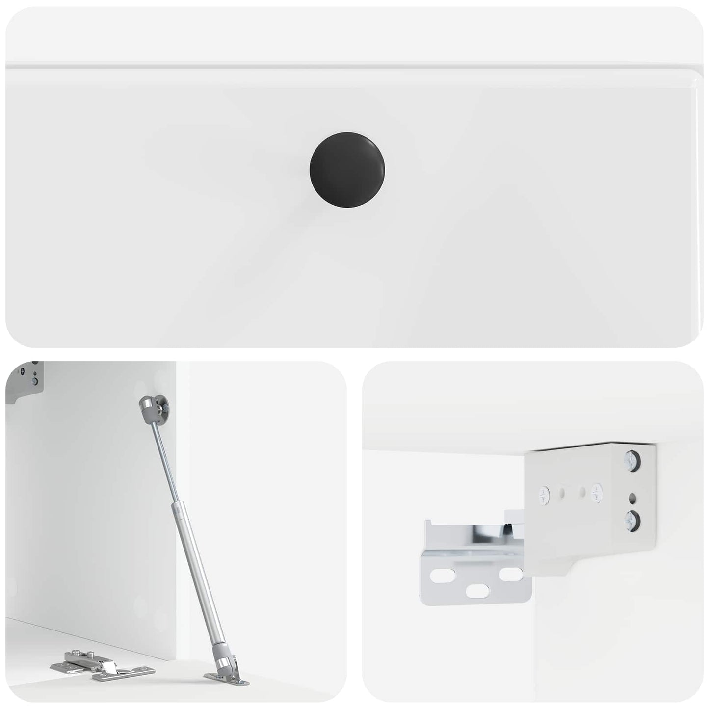 Væghængt TV-skab 59,5 x 31 x 30 cm Hvid højglans