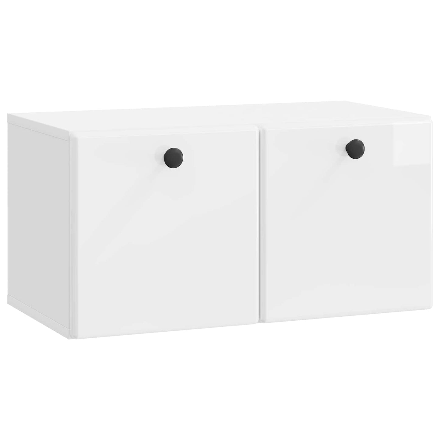 Væghængt TV-skab 59,5 x 31 x 30 cm Hvid højglans
