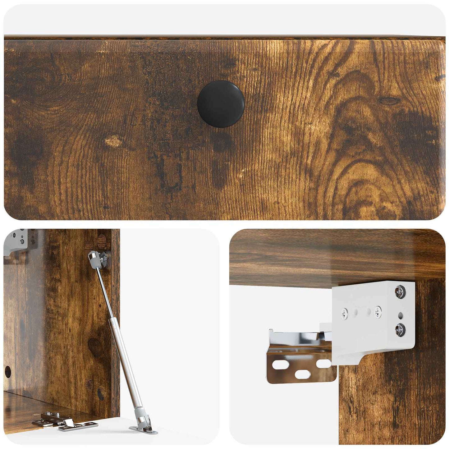 Væghængt TV-skab 59,5 x 31 x 30 cm Røget eg Konstrueret træ