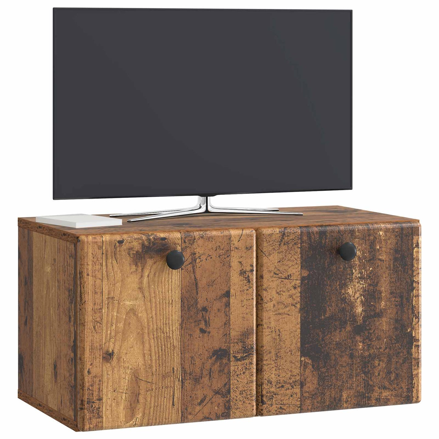 Væghængt TV-skab 59,5 x 31 x 30 cm Gammelt træ Konstrueret træ
