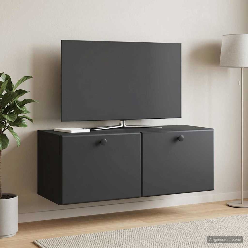 Væghængt TV-skab 78,5 x 31 x 30 cm Sort Konstrueret træ