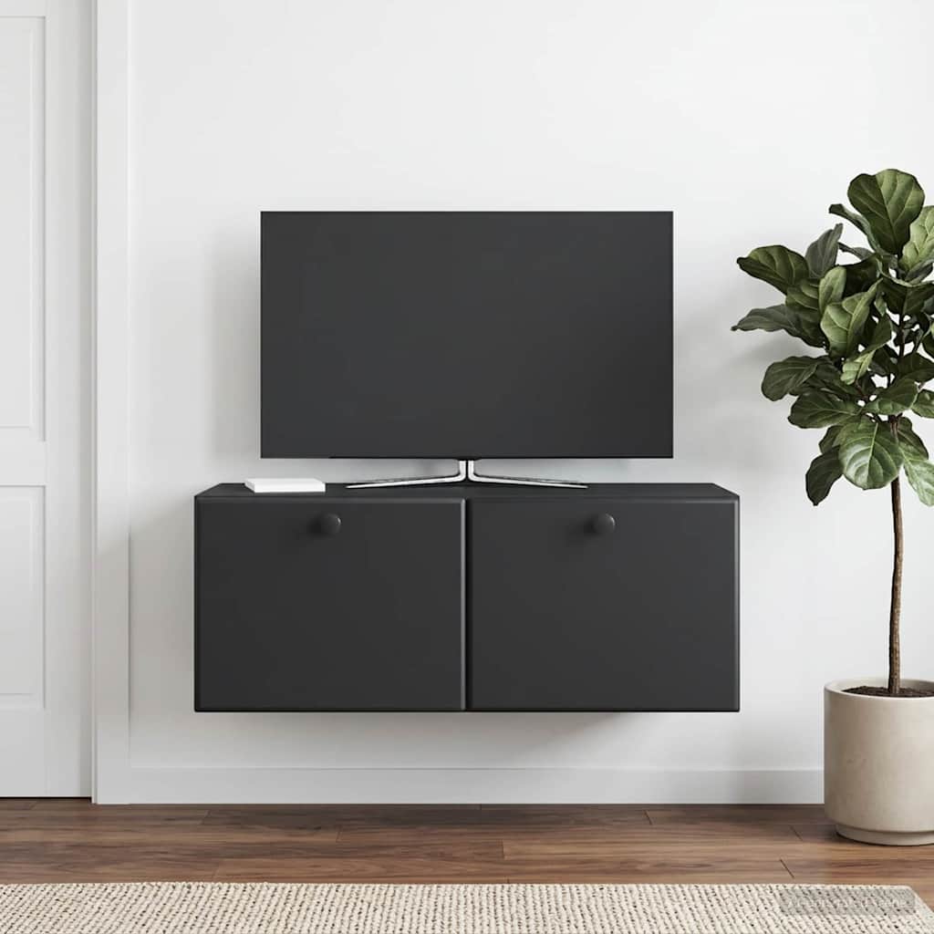 Væghængt TV-skab 78,5 x 31 x 30 cm Sort Konstrueret træ