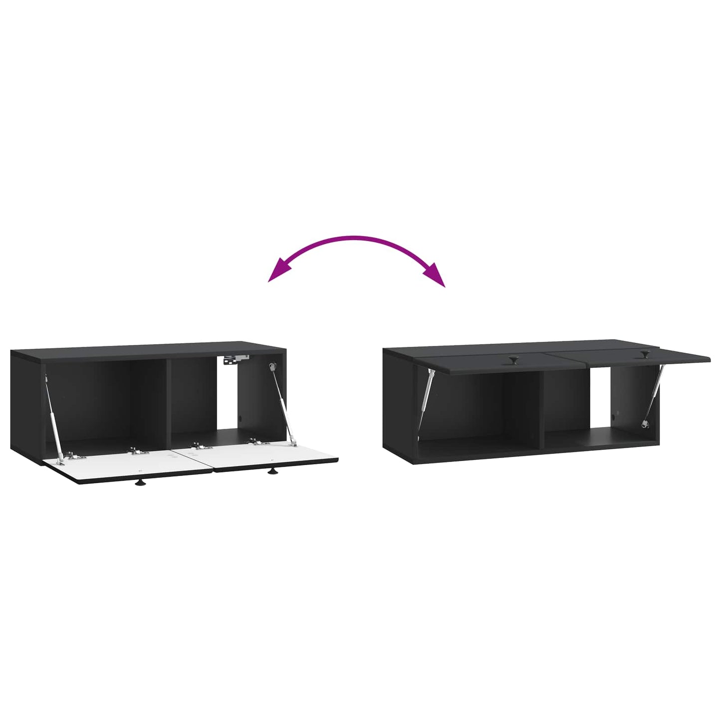 Væghængt TV-skab 78,5 x 31 x 30 cm Sort Konstrueret træ