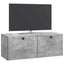 Væghængt TV-skab 78,5 x 31 x 30 cm Betongrå Konstrueret træ