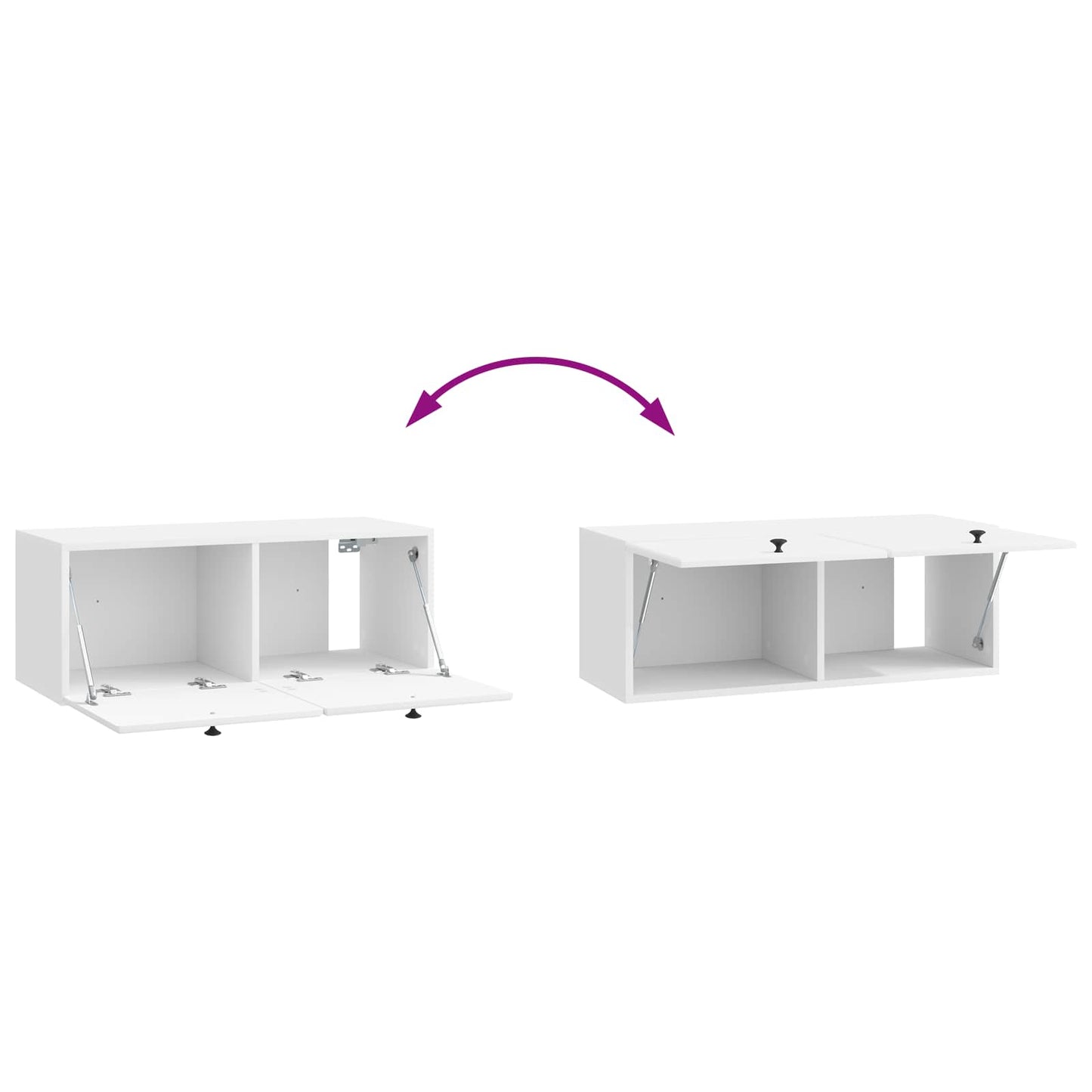 Væghængt TV-skab 78,5 x 31 x 30 cm Hvid højglans