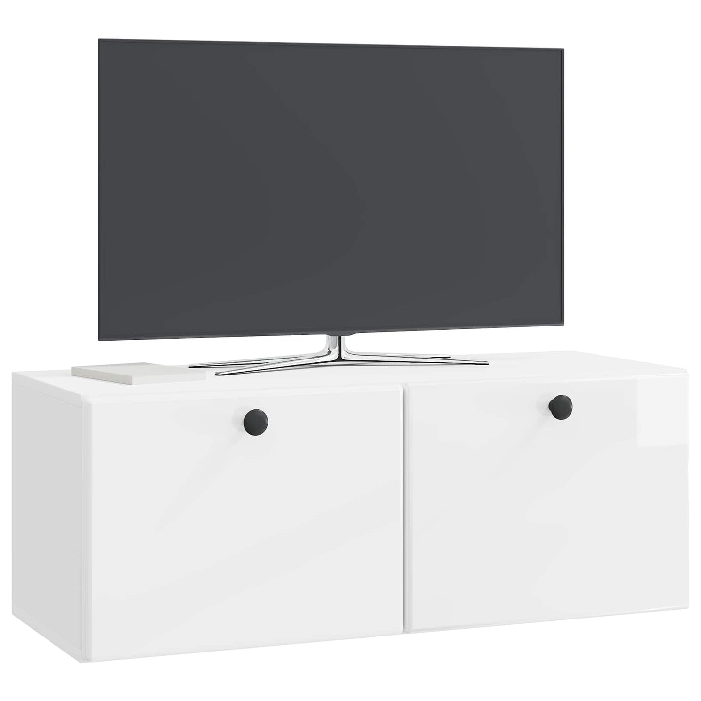 Væghængt TV-skab 78,5 x 31 x 30 cm Hvid højglans