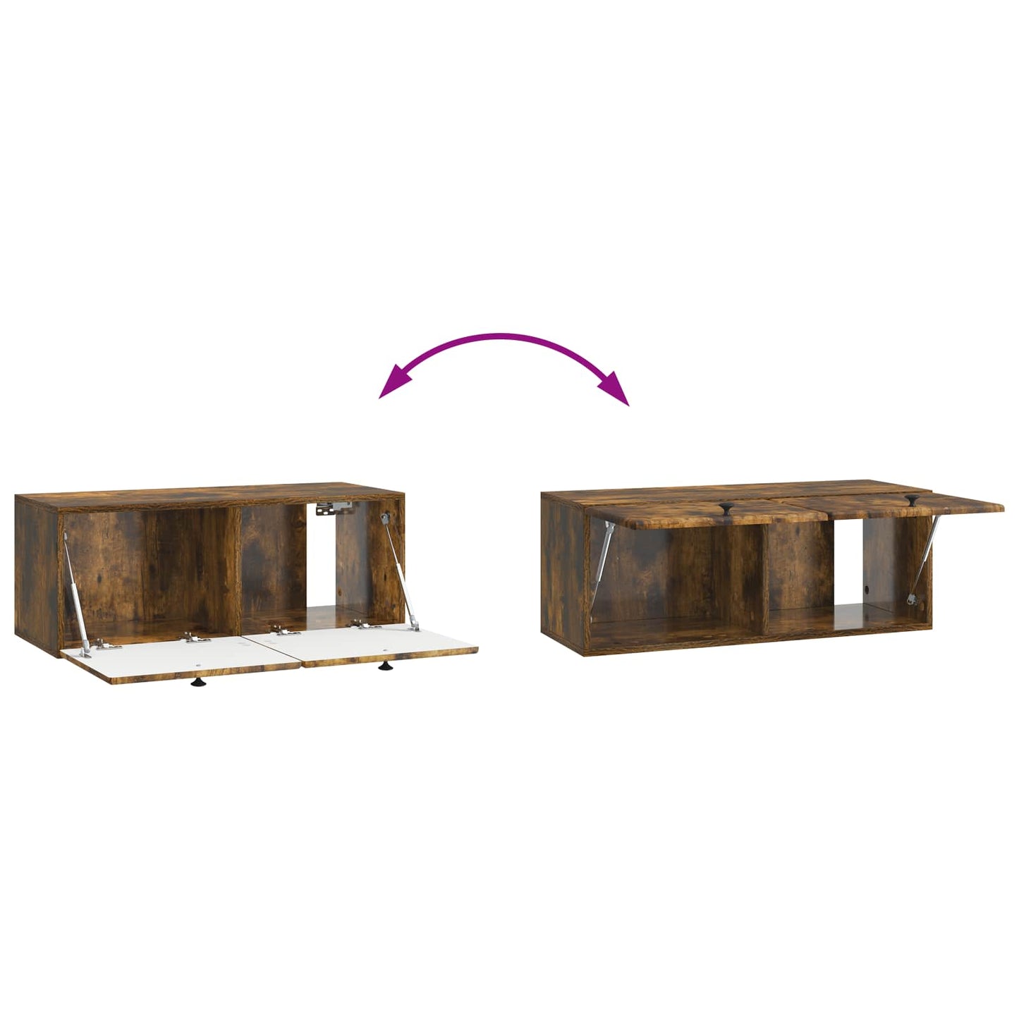 Væghængt TV-skab 78,5 x 31 x 30 cm Røget eg Konstrueret træ