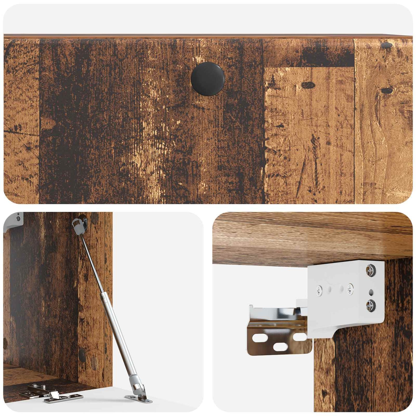 Væghængt TV-skab 78,5 x 31 x 30 cm Gammelt træ Konstrueret træ