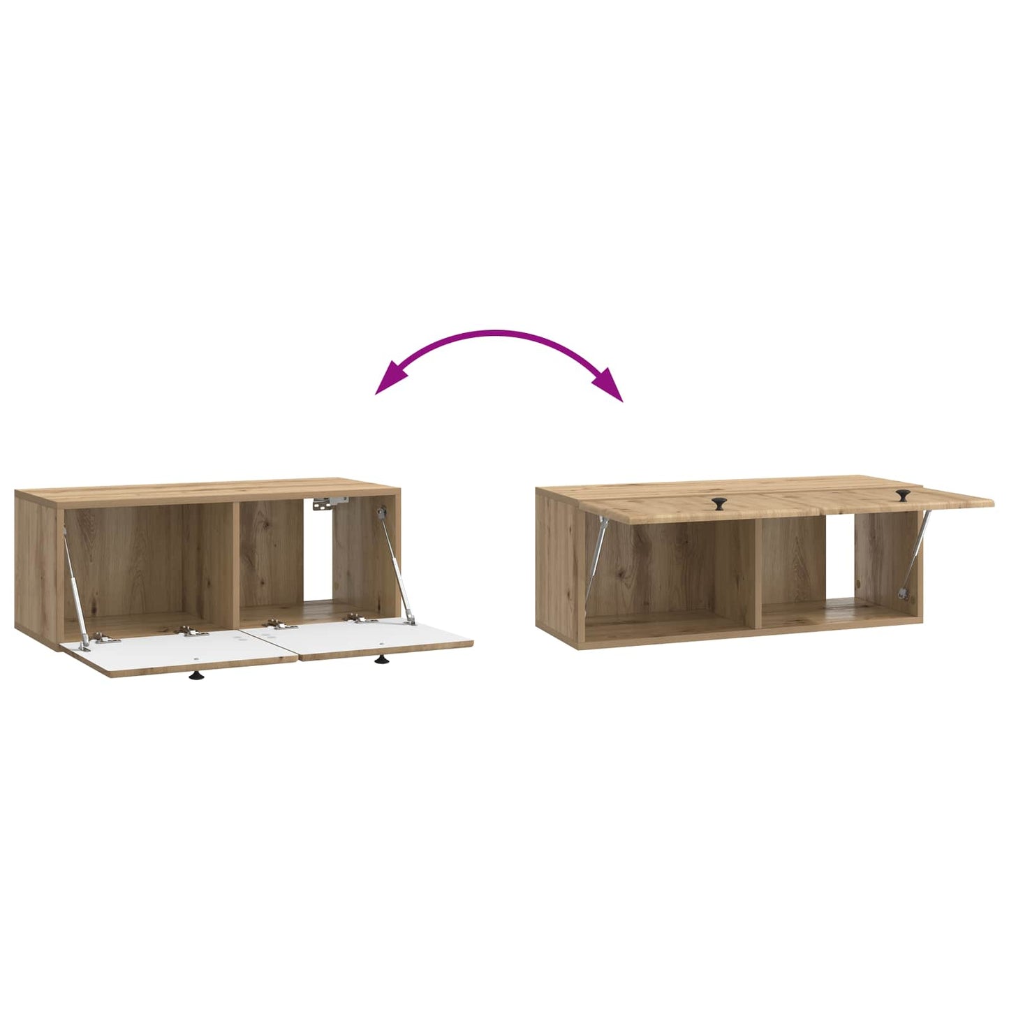 Væghængt TV-skab 78,5 x 31 x 30 cm Artisan-eg Konstrueret træ