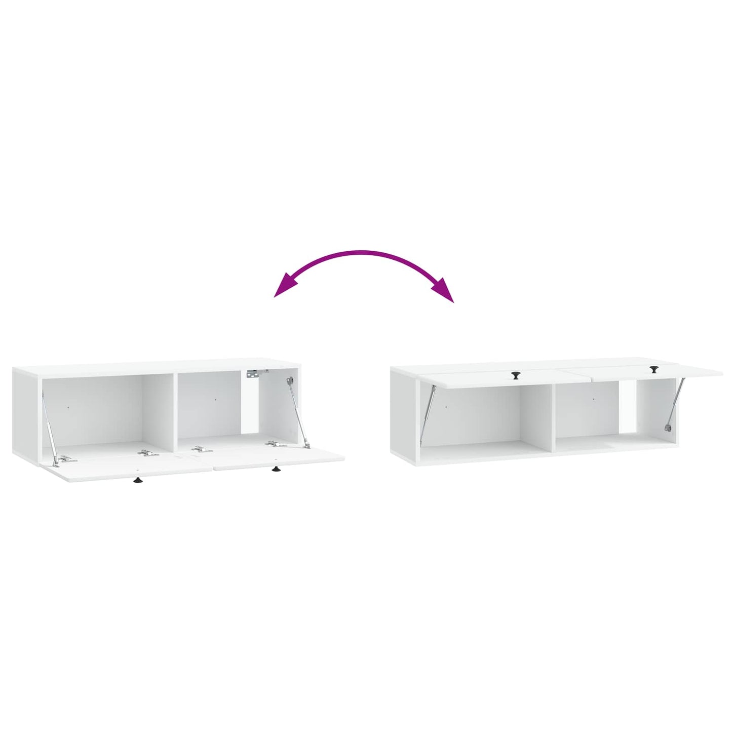 Væghængt TV-skab 98 x 31 x 30 cm Hvid Konstrueret træ
