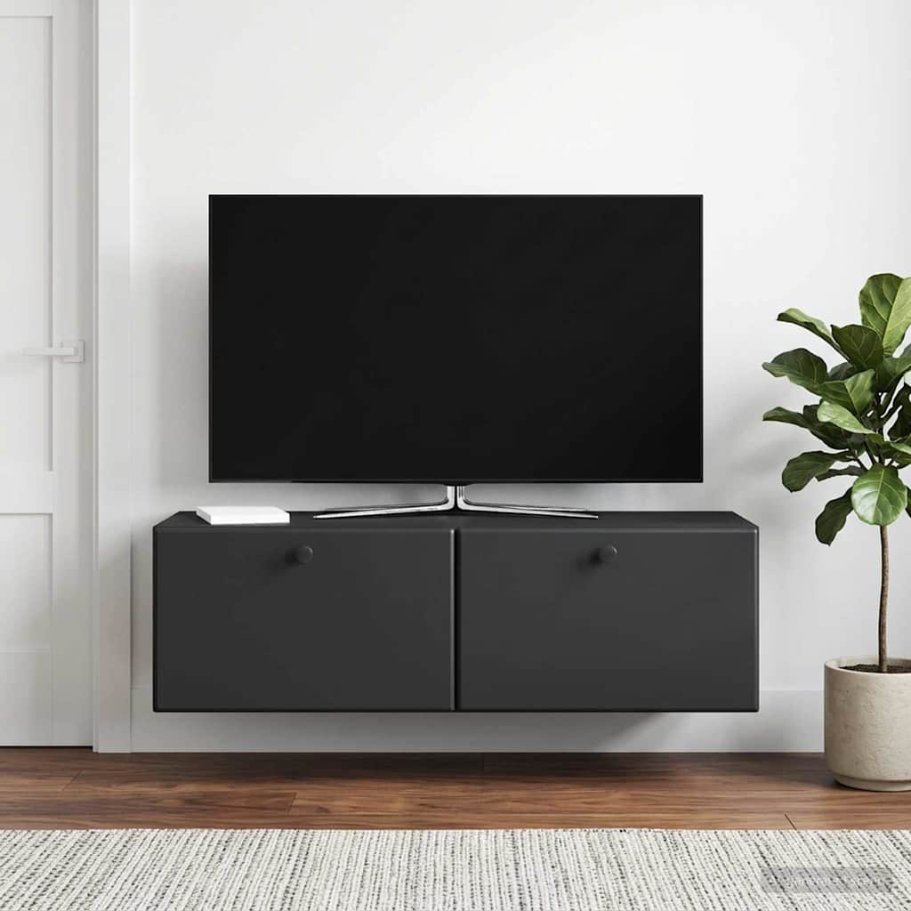 Væghængt TV-skab 98 x 31 x 30 cm Sort Konstrueret træ