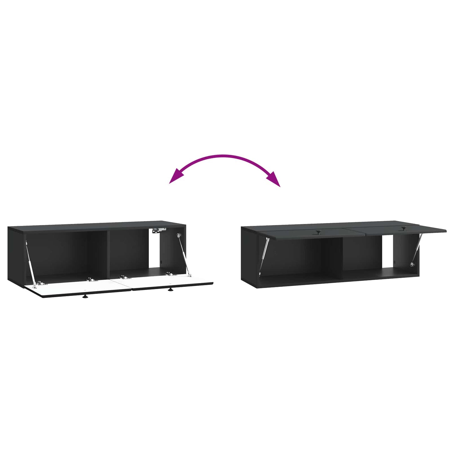 Væghængt TV-skab 98 x 31 x 30 cm Sort Konstrueret træ