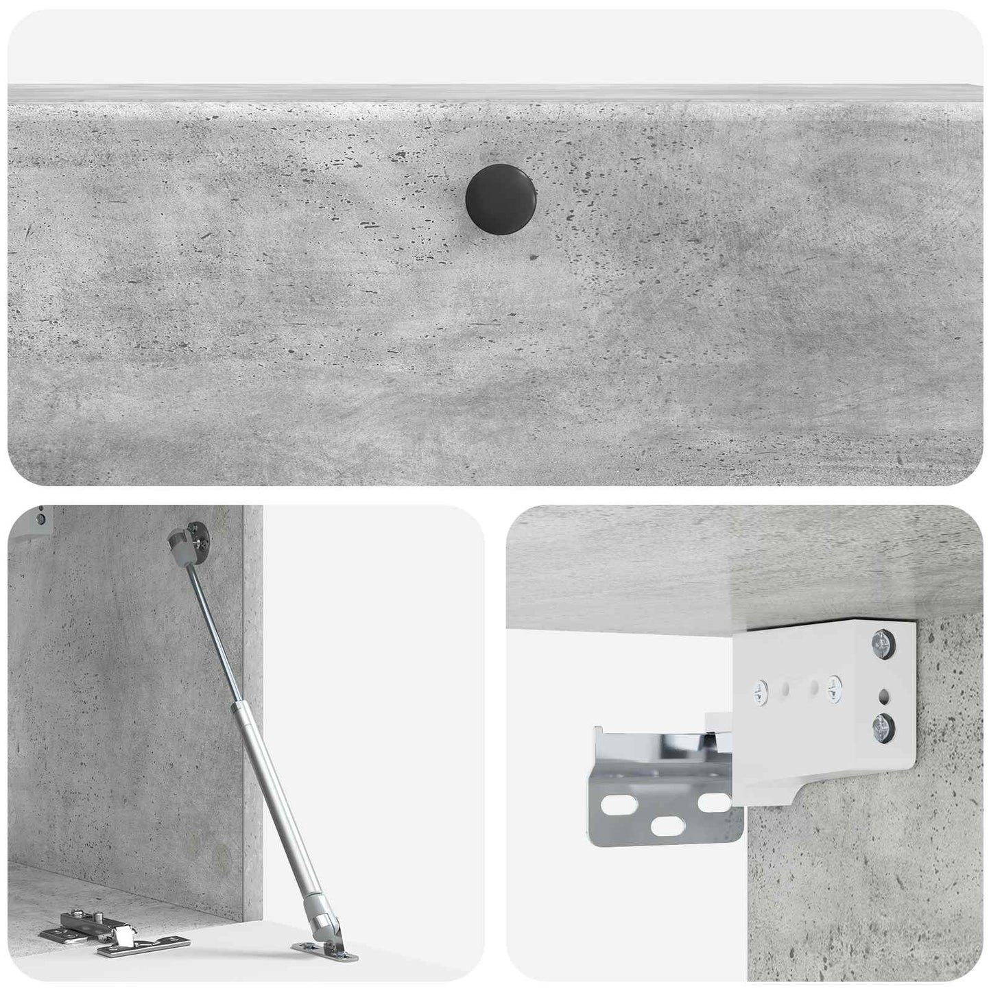 Væghængt TV-skab 98 x 31 x 30 cm Betongrå Konstrueret træ