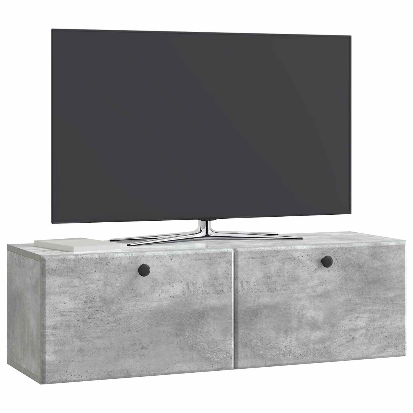 Væghængt TV-skab 98 x 31 x 30 cm Betongrå Konstrueret træ
