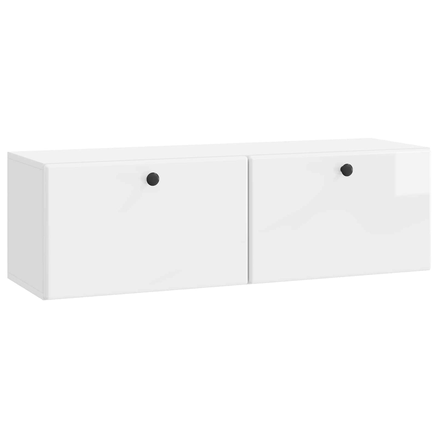 Væghængt TV-skab 98 x 31 x 30 cm Hvid højglans Konstrueret træ
