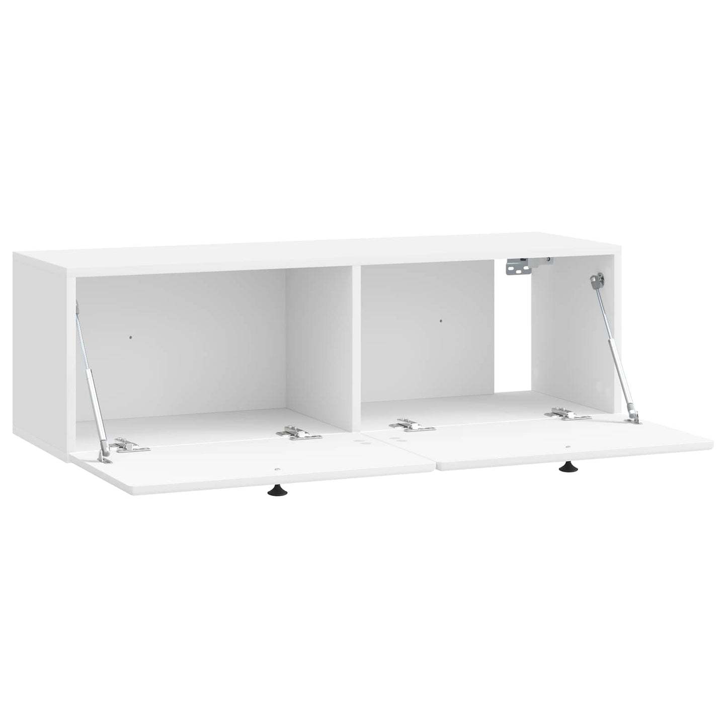 Væghængt TV-skab 98 x 31 x 30 cm Hvid højglans Konstrueret træ