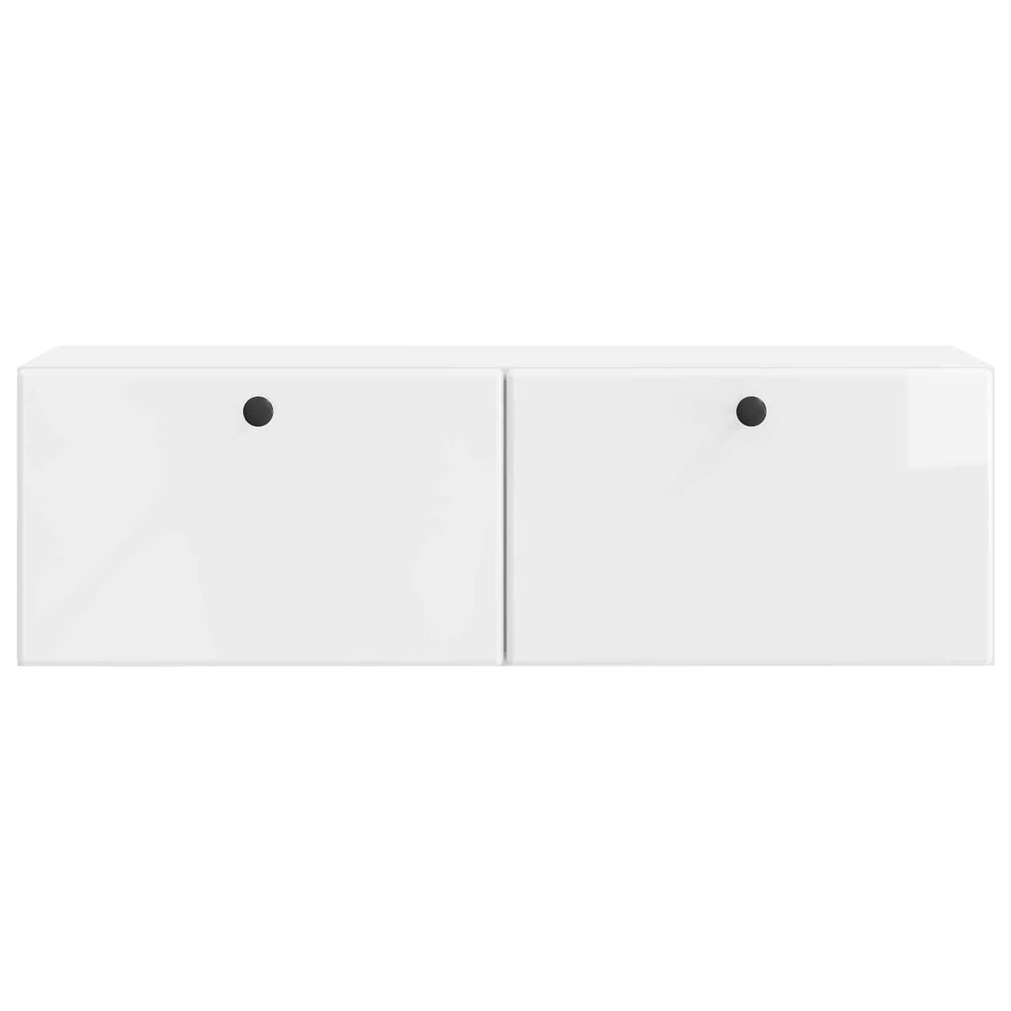 Væghængt TV-skab 98 x 31 x 30 cm Hvid højglans Konstrueret træ