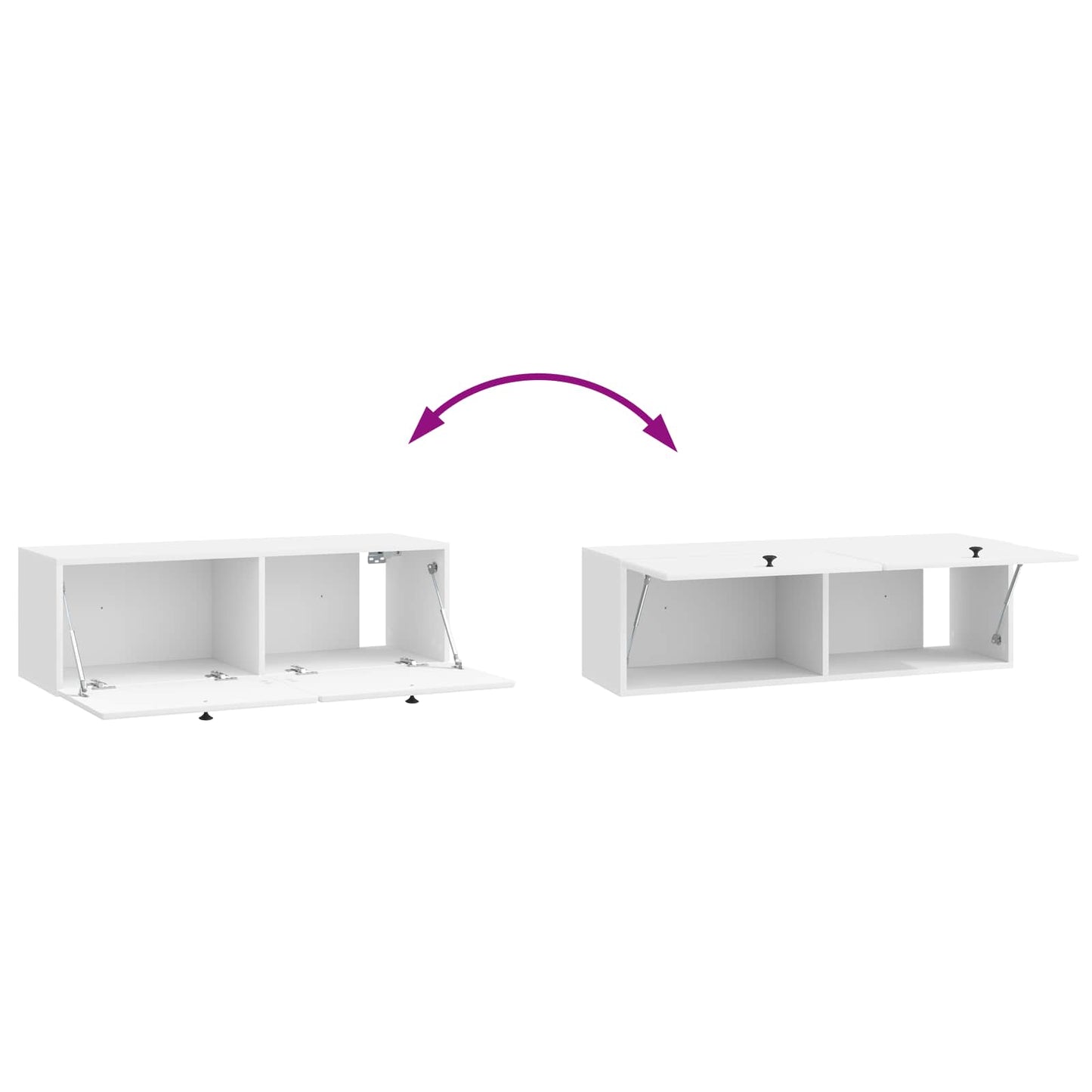 Væghængt TV-skab 98 x 31 x 30 cm Hvid højglans Konstrueret træ