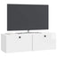 Væghængt TV-skab 98 x 31 x 30 cm Hvid højglans Konstrueret træ