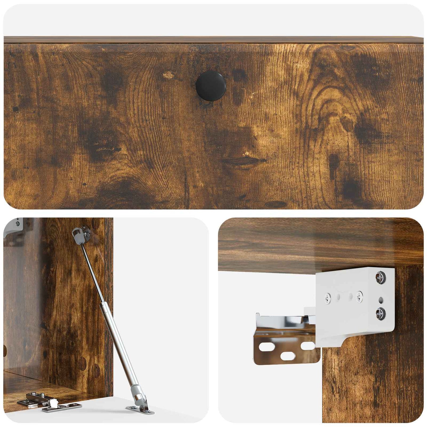 Væghængt TV-skab 98 x 31 x 30 cm Røget eg Konstrueret træ