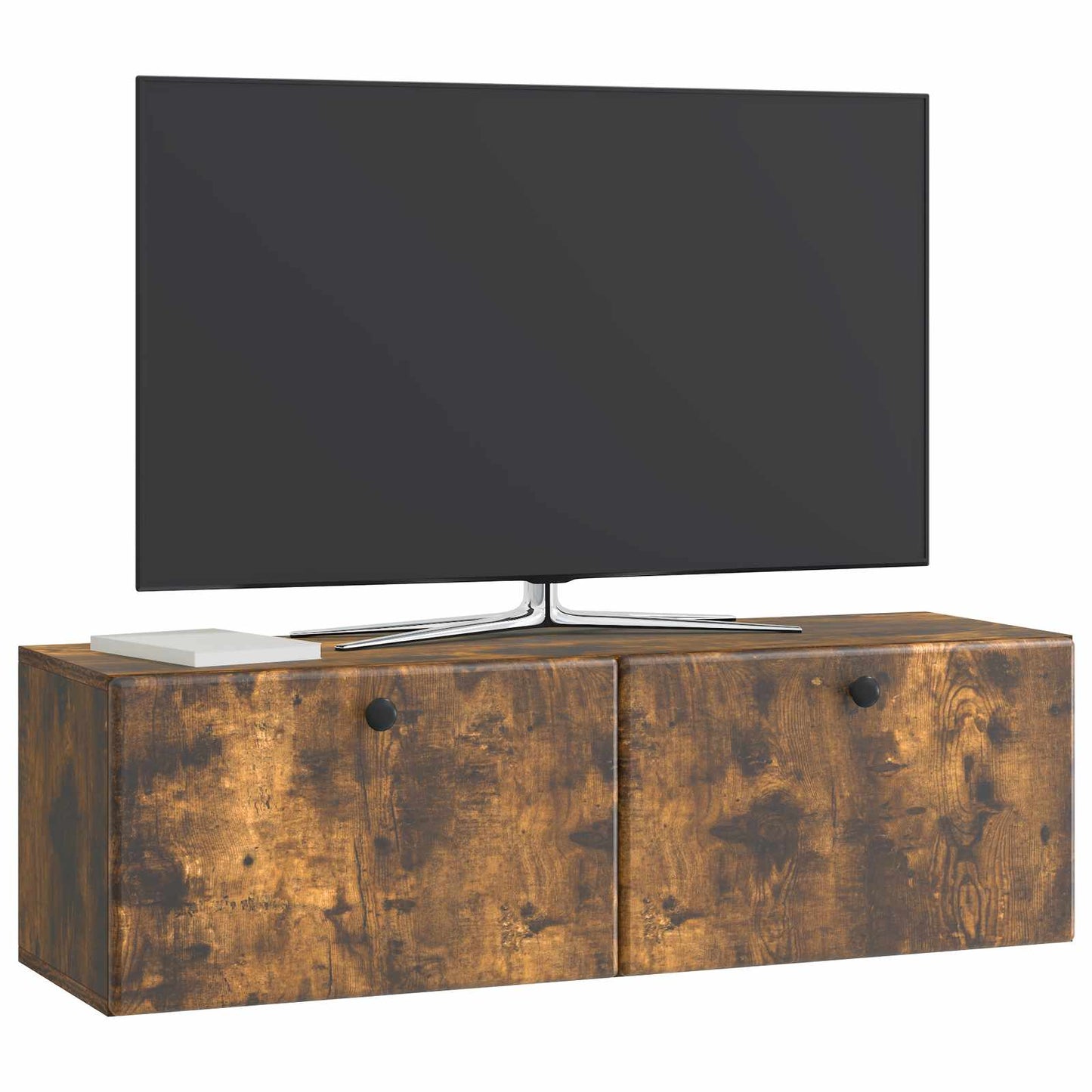 Væghængt TV-skab 98 x 31 x 30 cm Røget eg Konstrueret træ