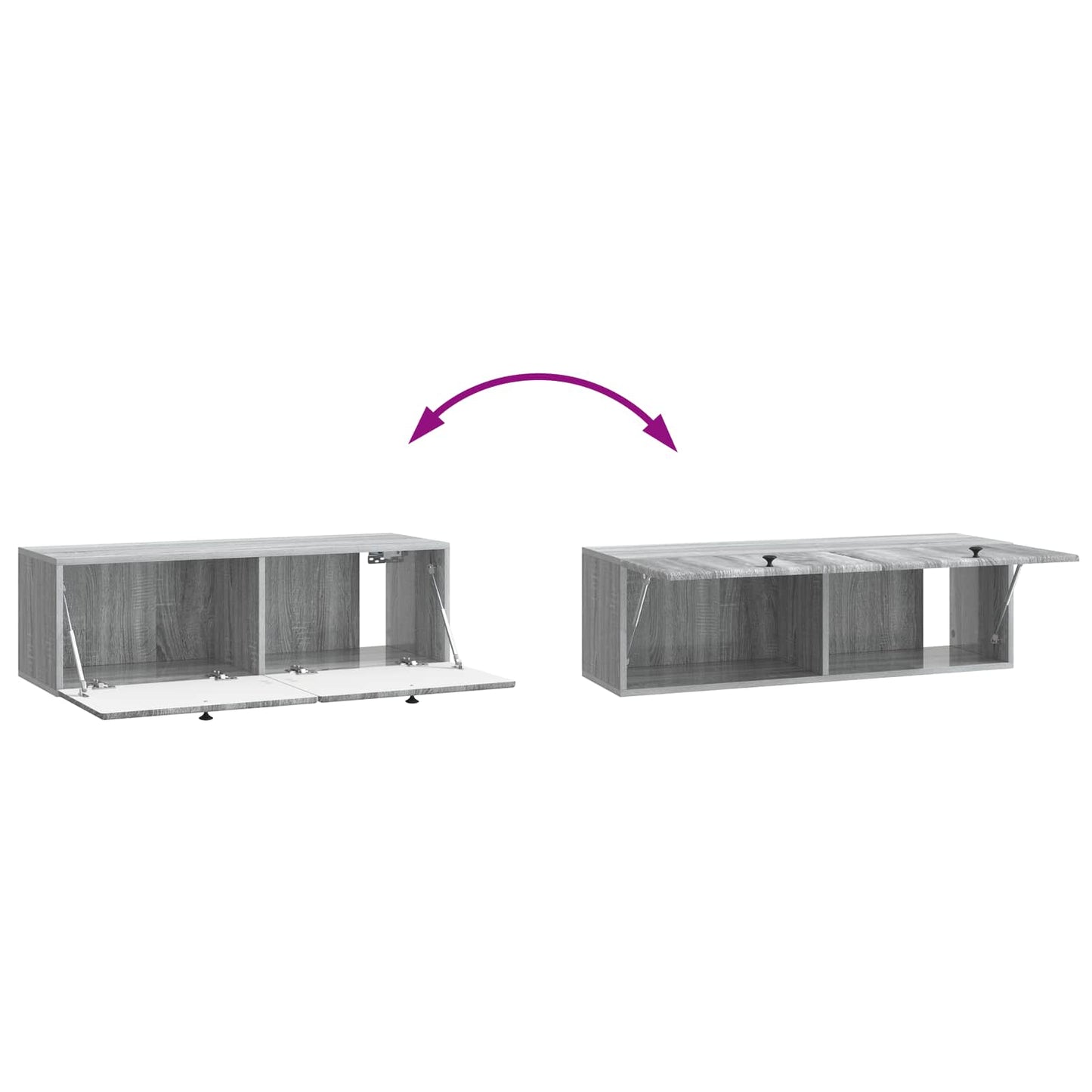 Væghængt TV-skab 98 x 31 x 30 cm Grå Sonoma Konstrueret træ