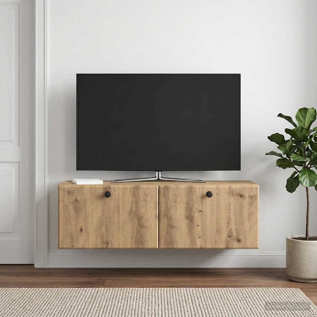 Væghængt TV-skab 98 x 31 x 30 cm Artisan-eg Konstrueret træ