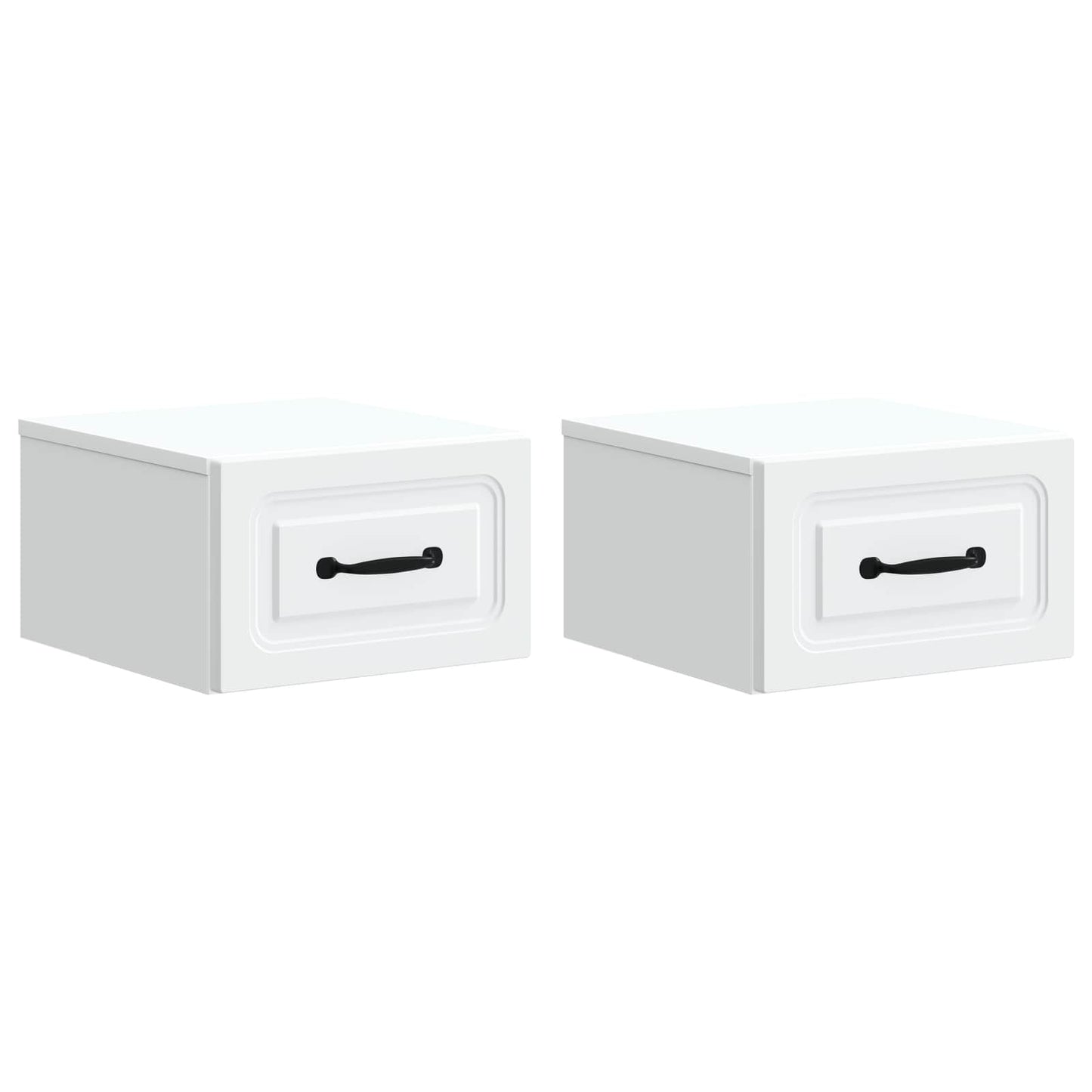 Væghængt Natbord 2 pcs Hvid 34,5 x 33 x 20 cm Konstrueret træ