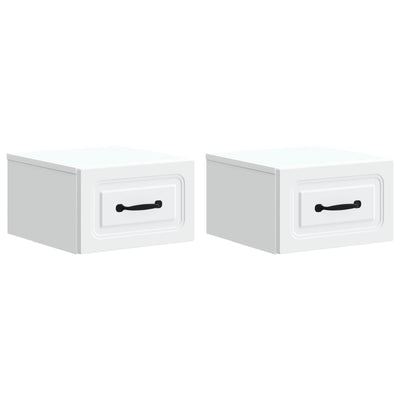 Væghængt Natbord 2 pcs Hvid 34,5 x 33 x 20 cm Konstrueret træ