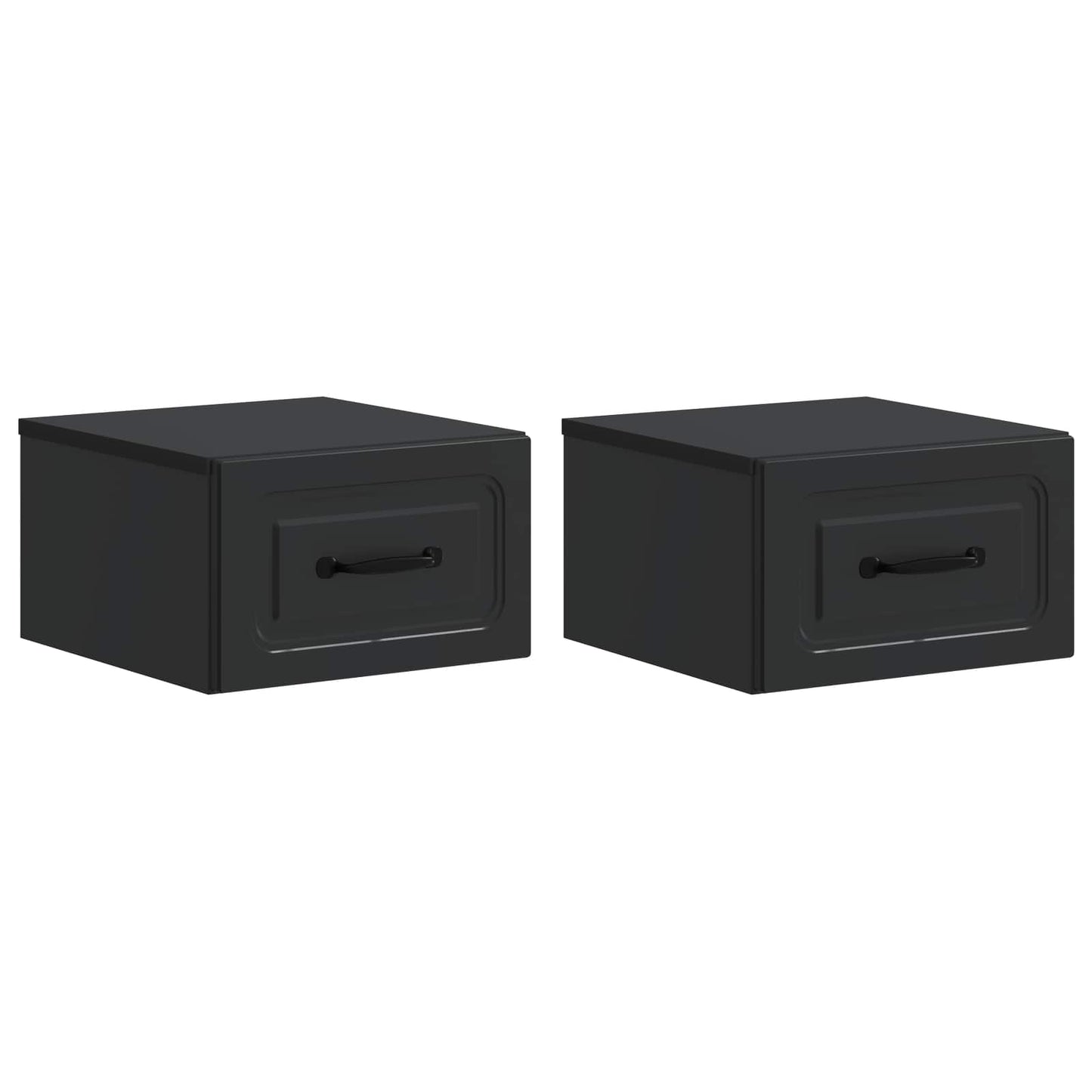 Væghængt Natbord 2 pcs Sort 34,5 x 33 x 20 cm Konstrueret træ