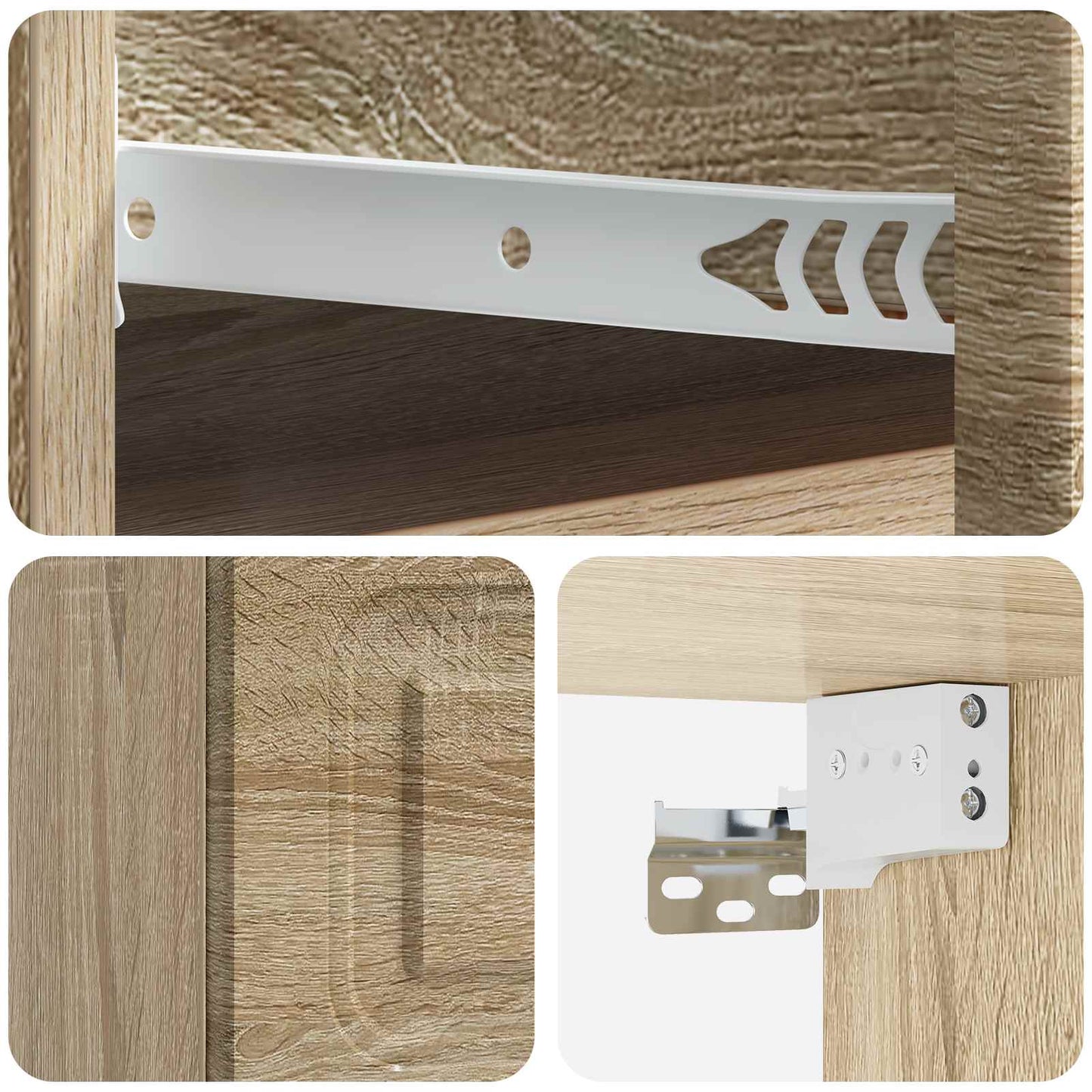 Væghængt Natbord med skuffe 2 pcs Sonoma-eg 34,5 x 33 x 20 cm