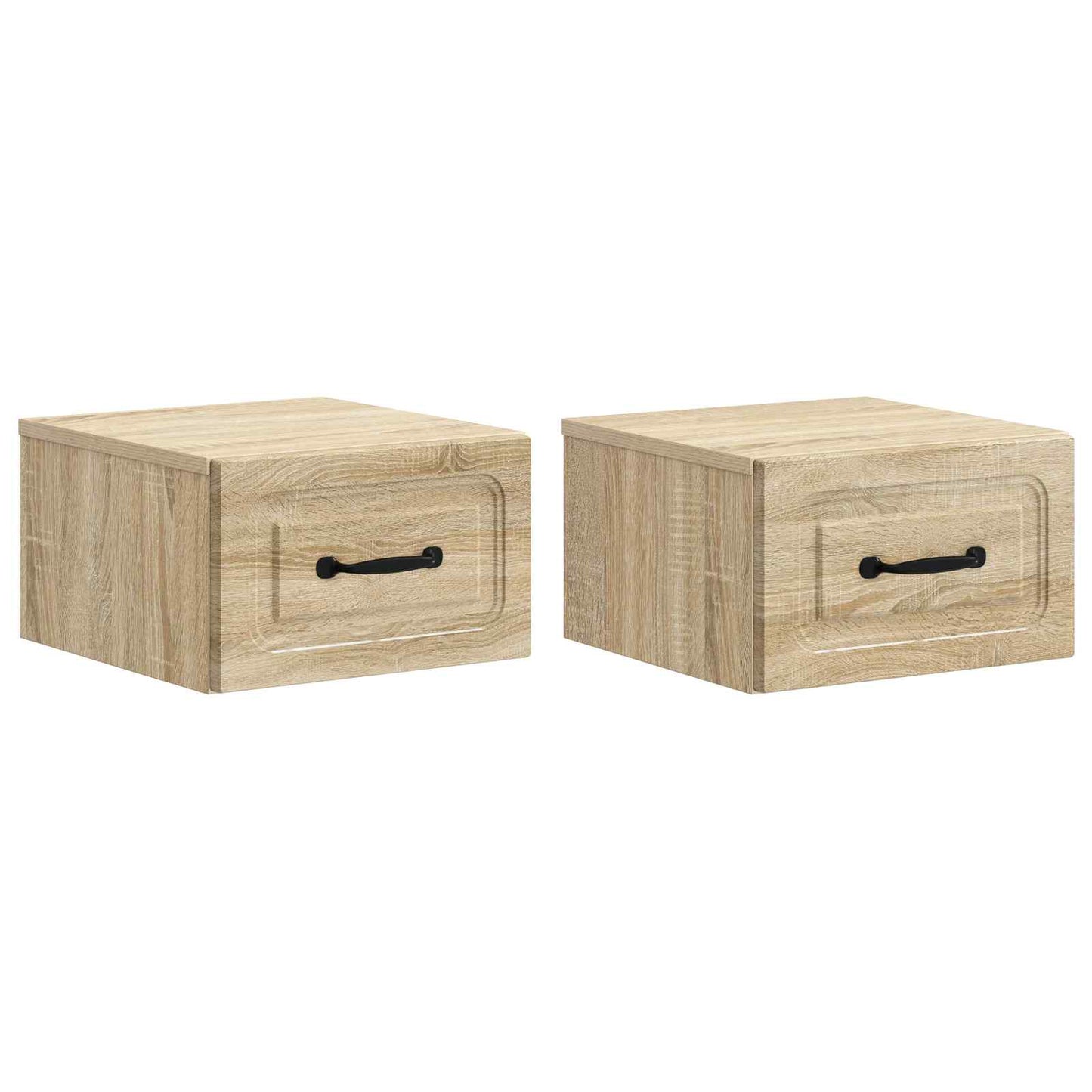 Væghængt Natbord med skuffe 2 pcs Sonoma-eg 34,5 x 33 x 20 cm