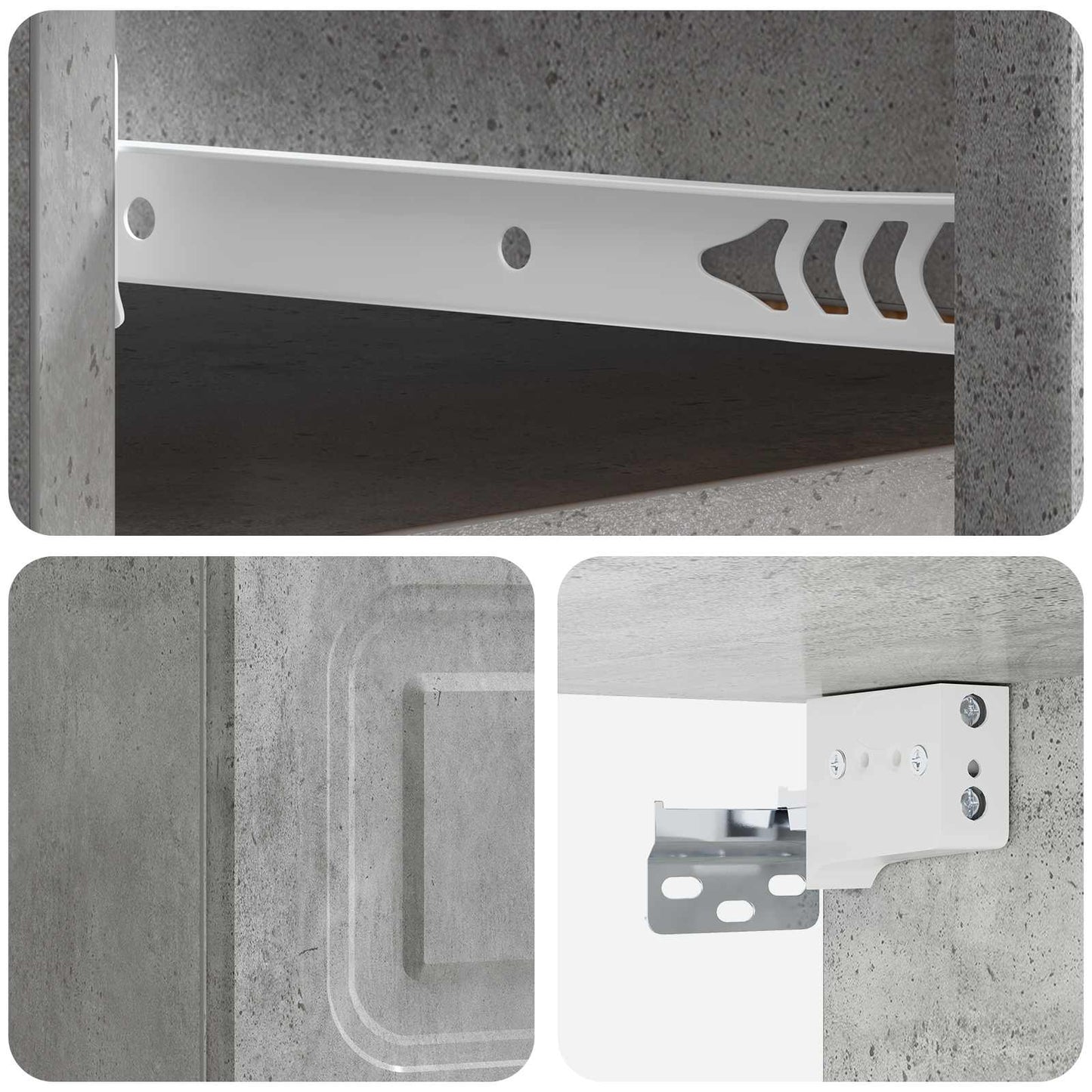 Væghængt Natbord med skuffe 2 pcs Betongrå 34,5 x 33 x 20 cm