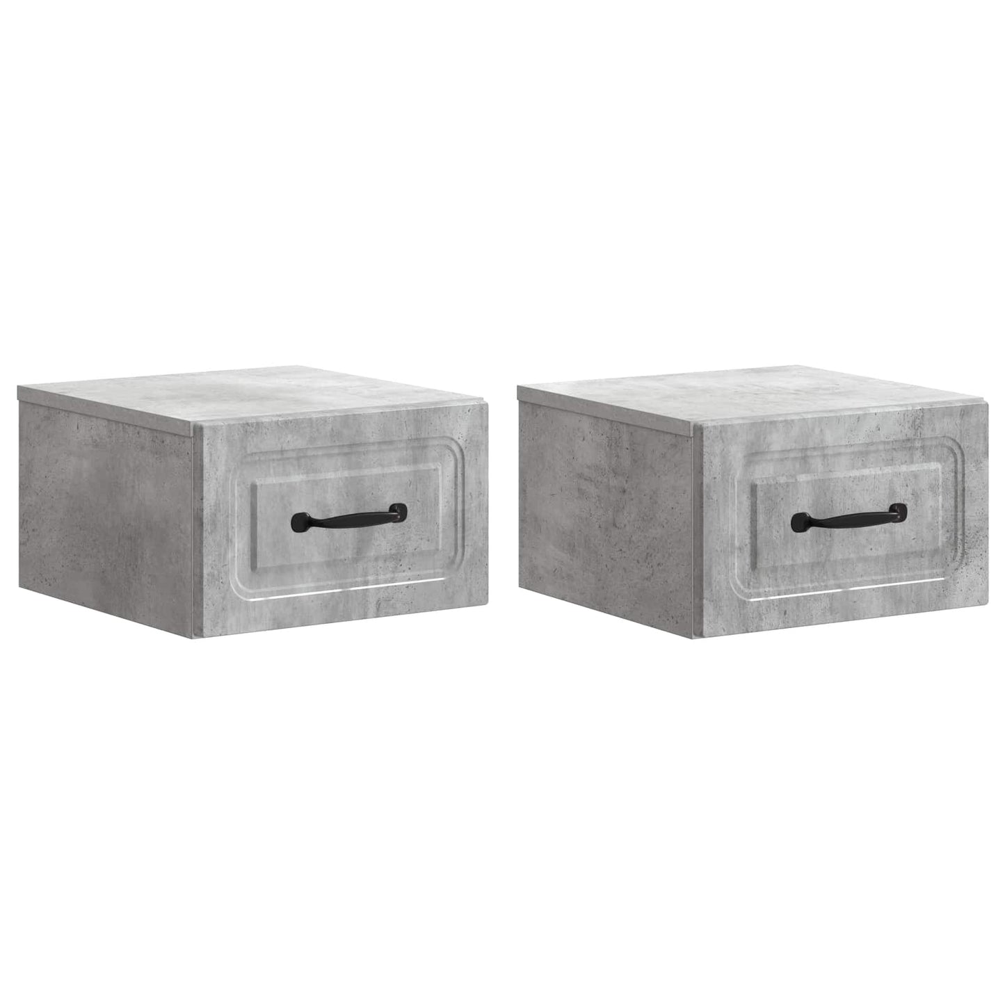 Væghængt Natbord med skuffe 2 pcs Betongrå 34,5 x 33 x 20 cm