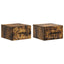 Væghængt Natbord med skuffe 2 pcs Røget eg 34,5 x 33 x 20 cm