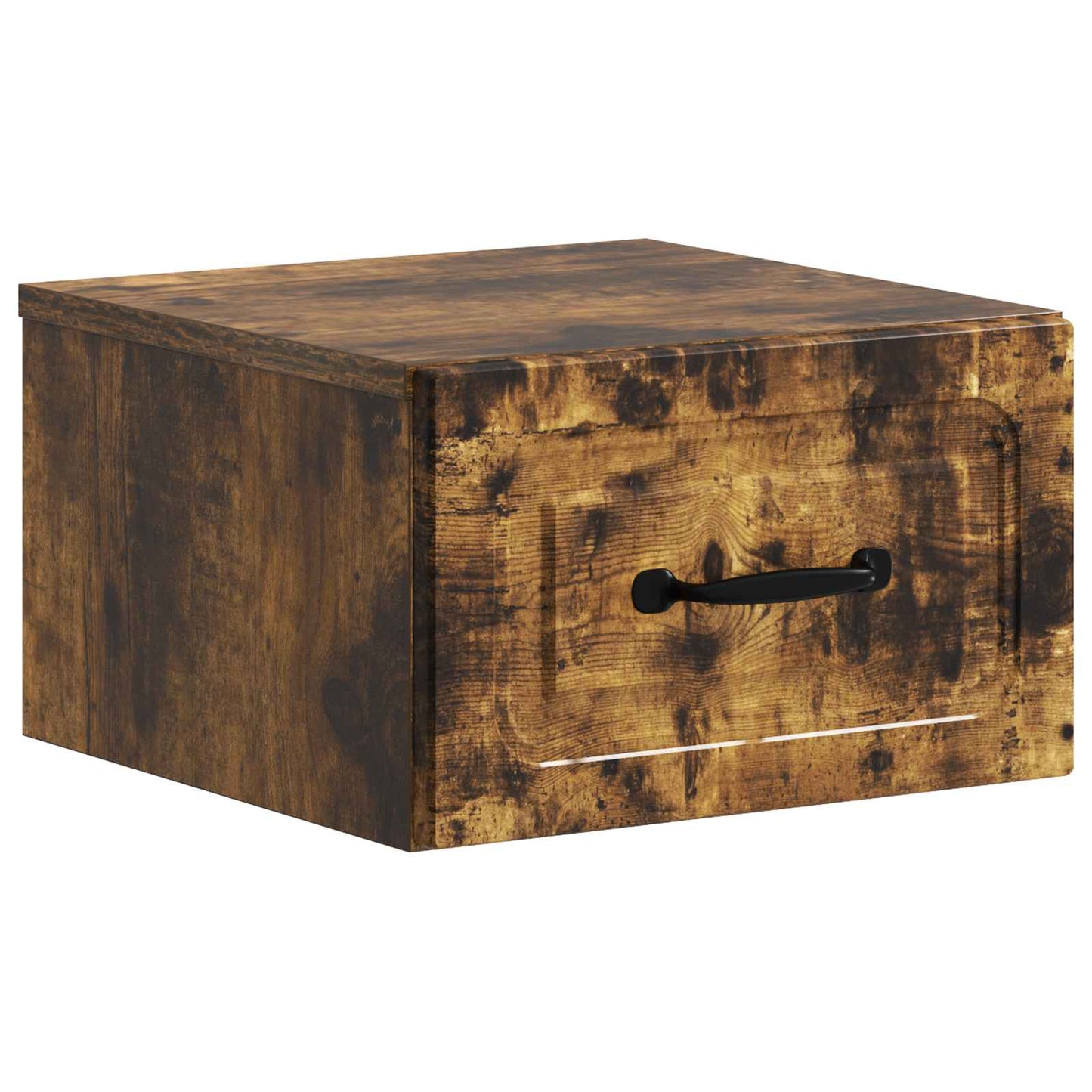 Væghængt Natbord med skuffe 2 pcs Røget eg 34,5 x 33 x 20 cm