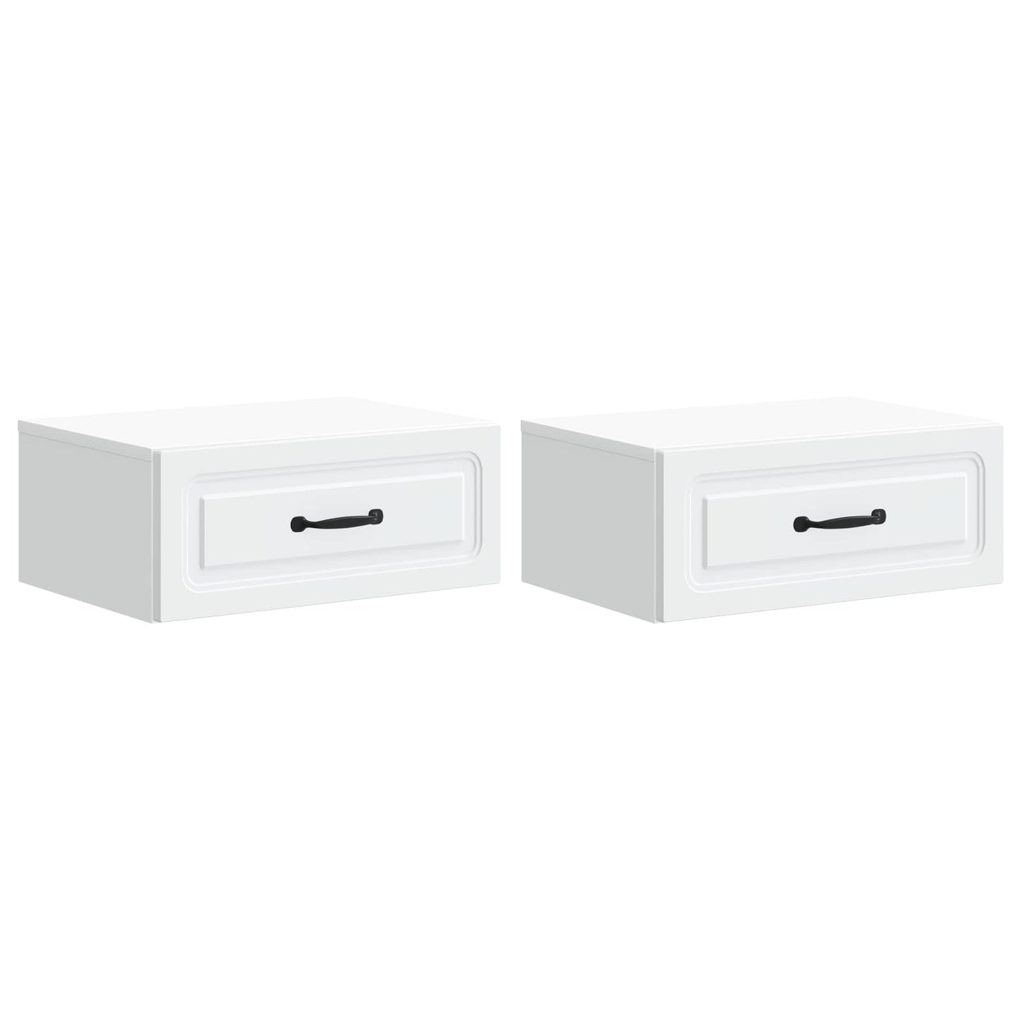 Væghængt Natbord 2 pcs Hvid 49 x 34,5 x 20 cm Konstrueret træ