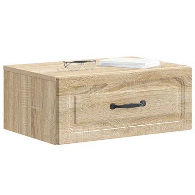 Væghængt Natbord Sonoma-eg 49 x 34,5 x 20 cm Konstrueret træ